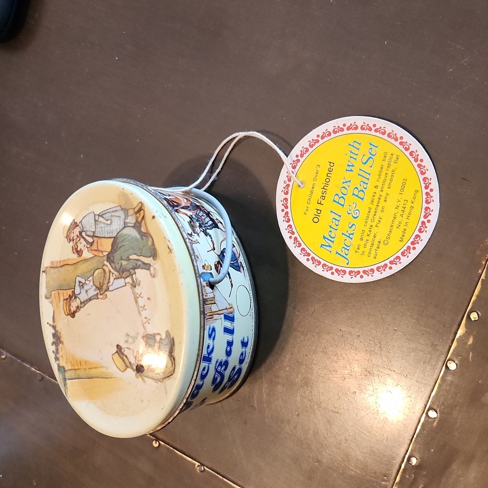 Vintage Jack's & Ball set in metal tin 1978
